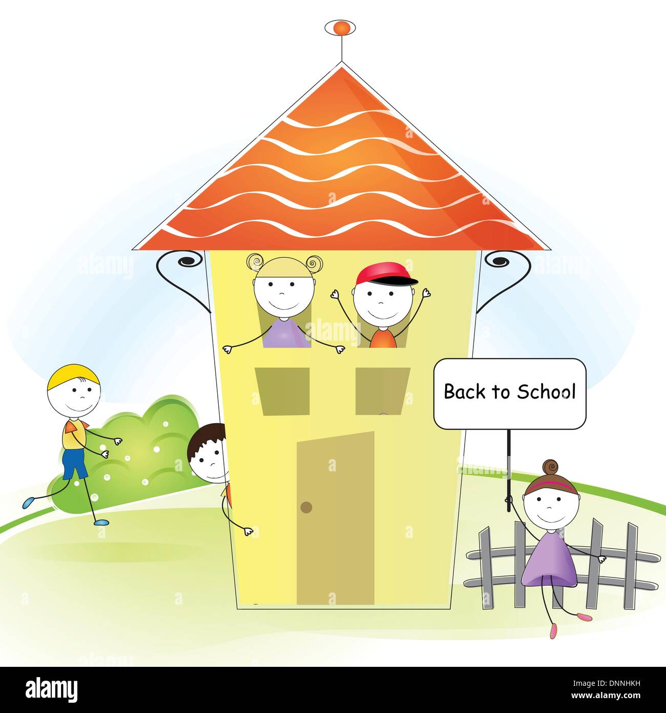 Happy and cute kids back to school Stock Vector Image & Art - Alamy