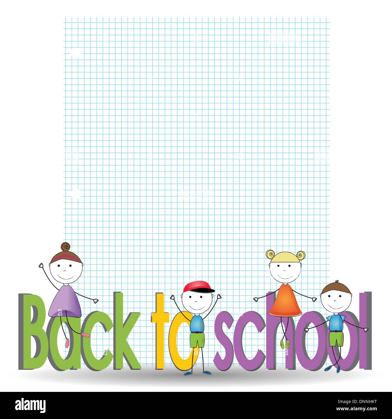Happy and cute kids back to school Stock Vector Image & Art - Alamy