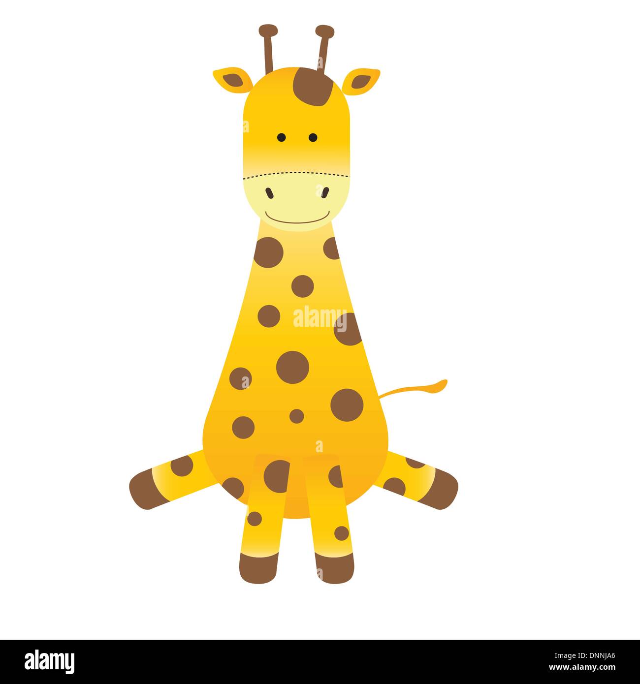 Cartoon giraffe on white background Stock Vector