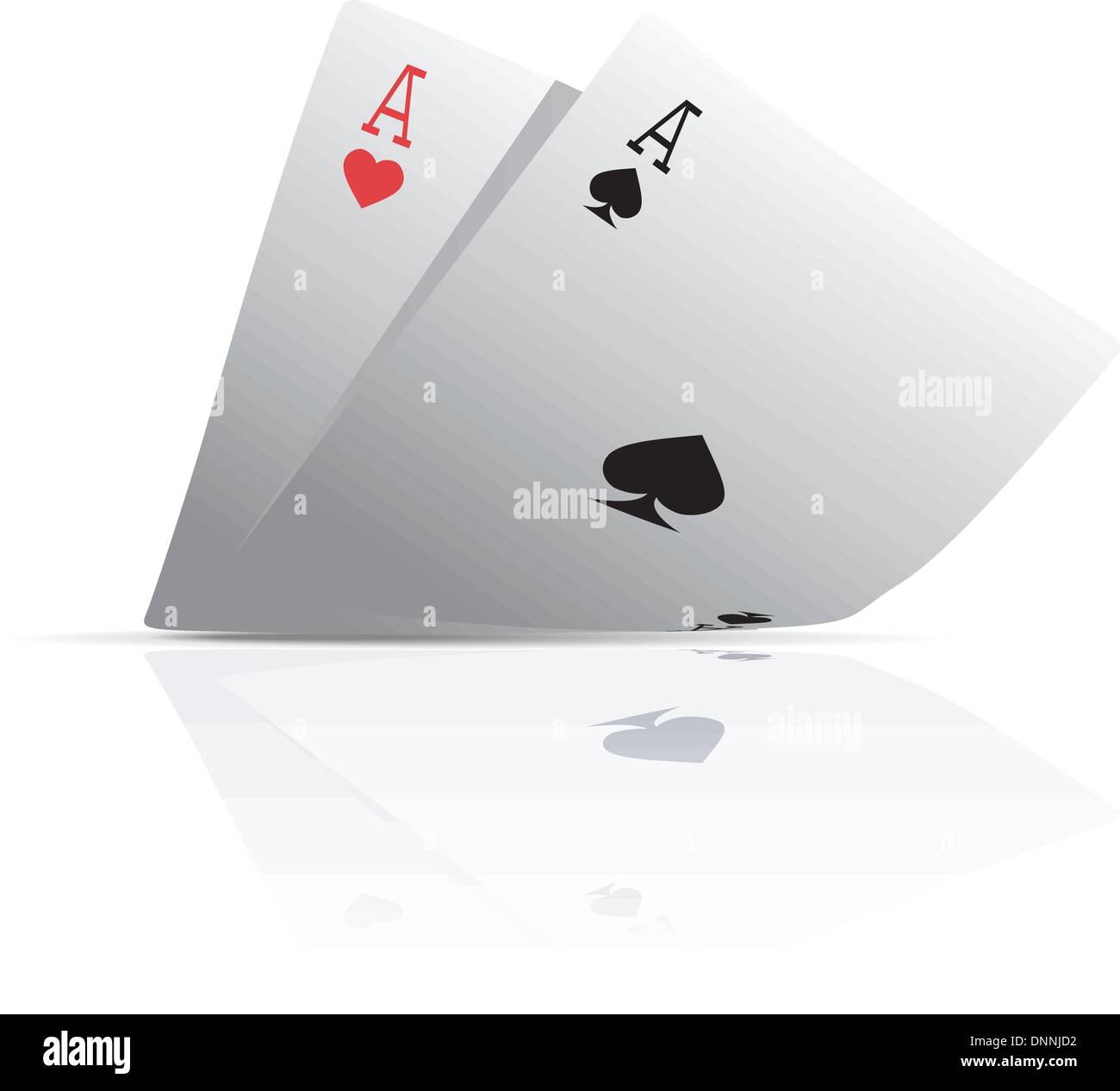 Pocket Aces Pocket Aces Isolated on white background with reflection