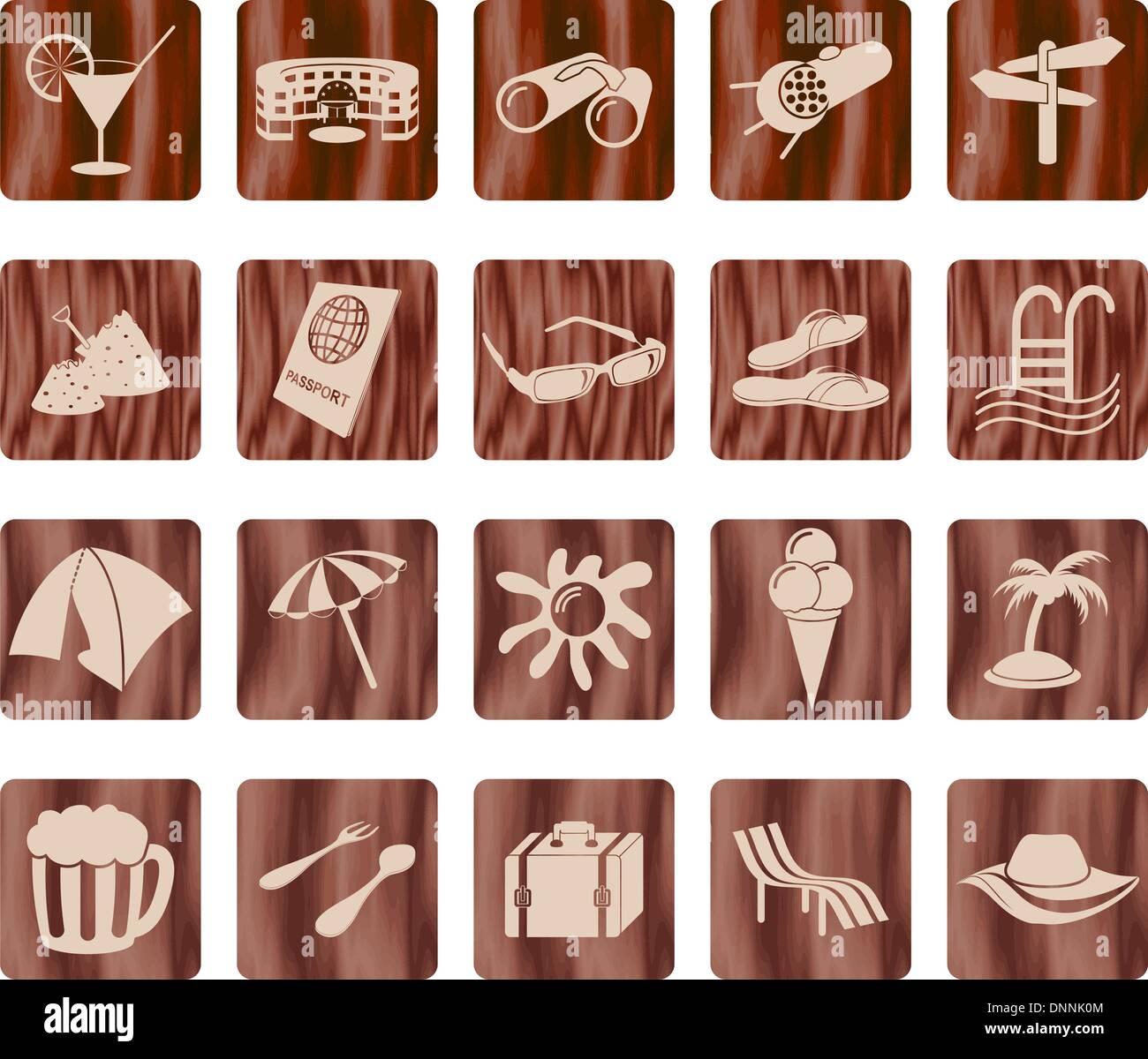 Travel set of different vector web icons Stock Vector