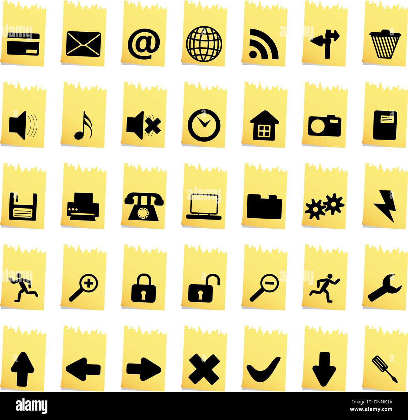Collection of different icons for using in web design Stock Vector