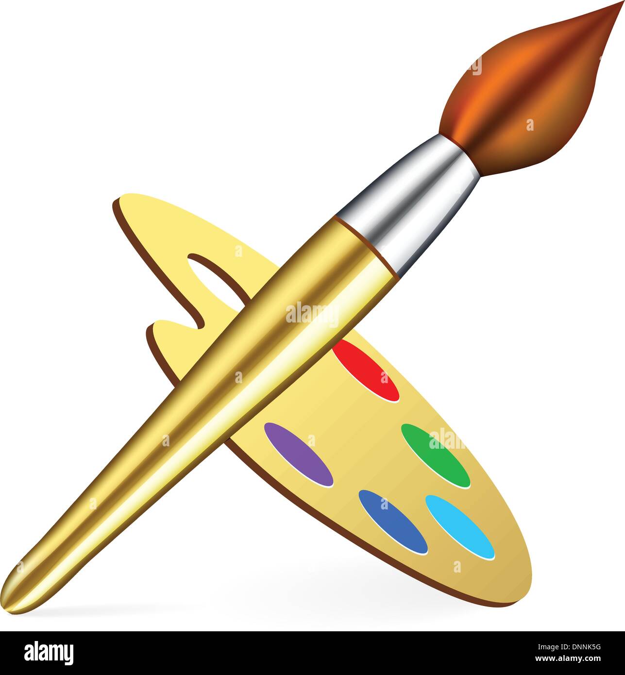 Artists oil paint palette Stock Vector Images - Alamy