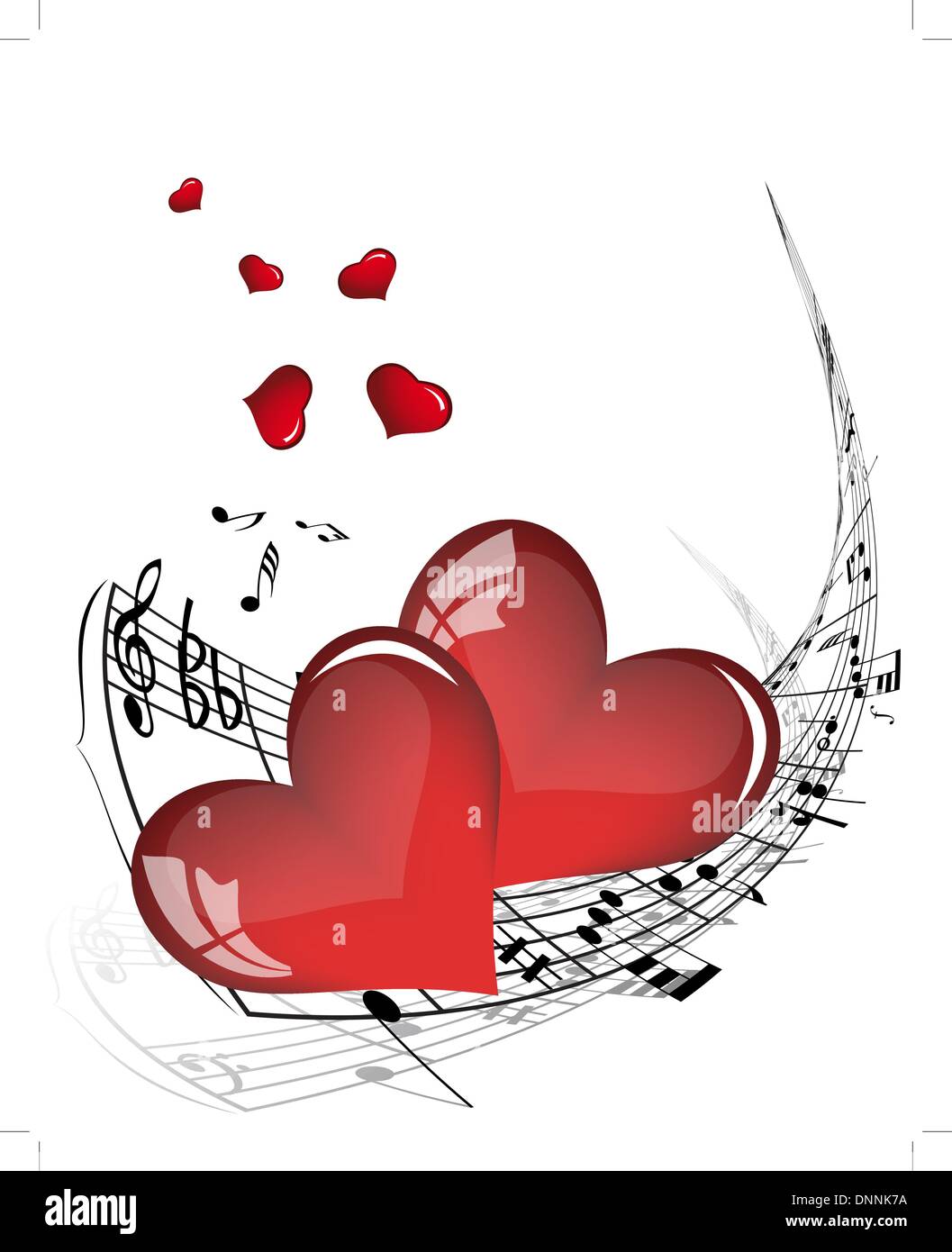 Vector musical notes staff background for design use Stock Vector