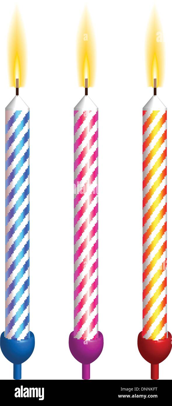 Vector Birthday Candles Detailed Portrayal Stock Vector Image Art Alamy