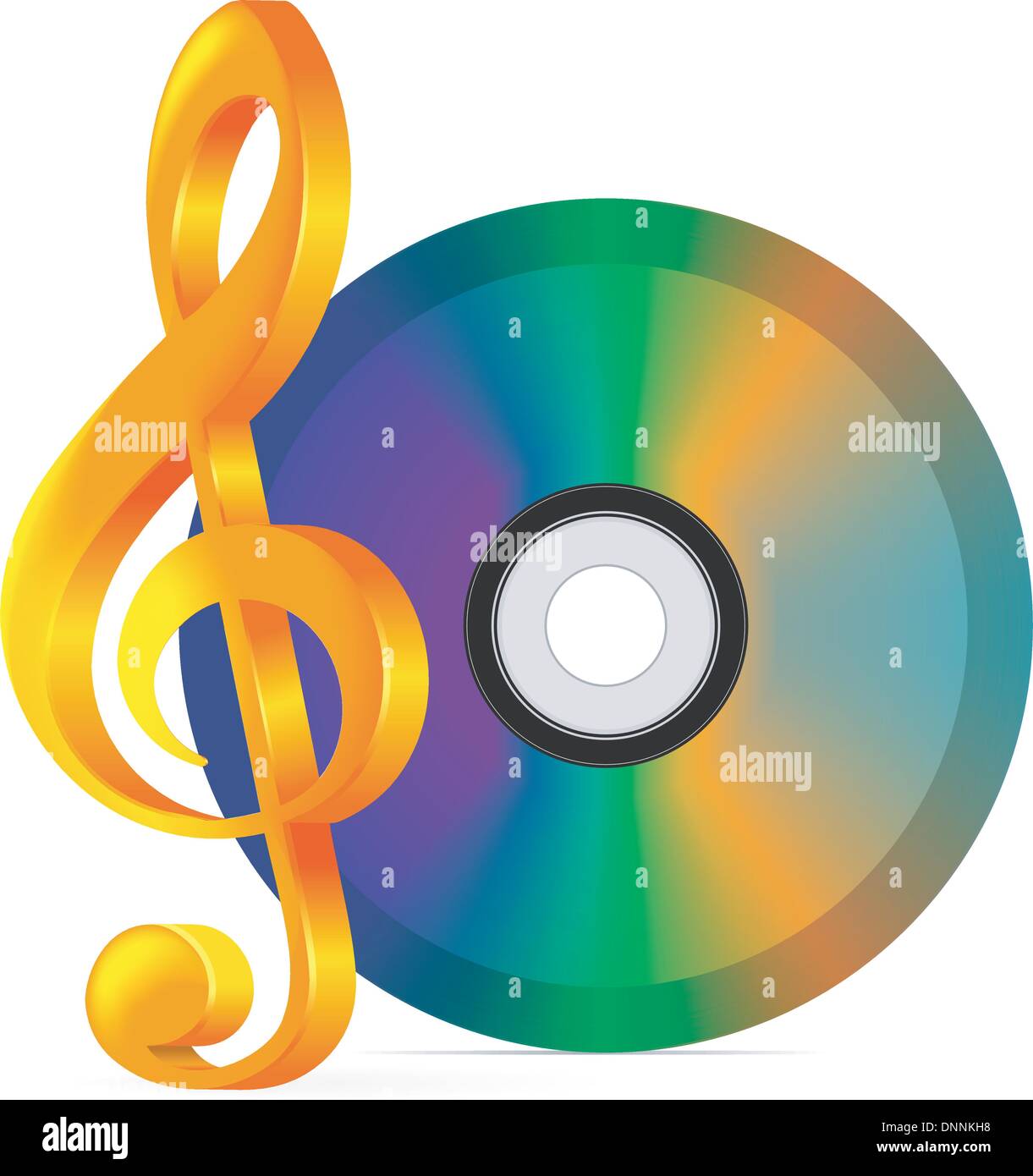 compact disc with music notes Stock Vector Image & Art Alamy
