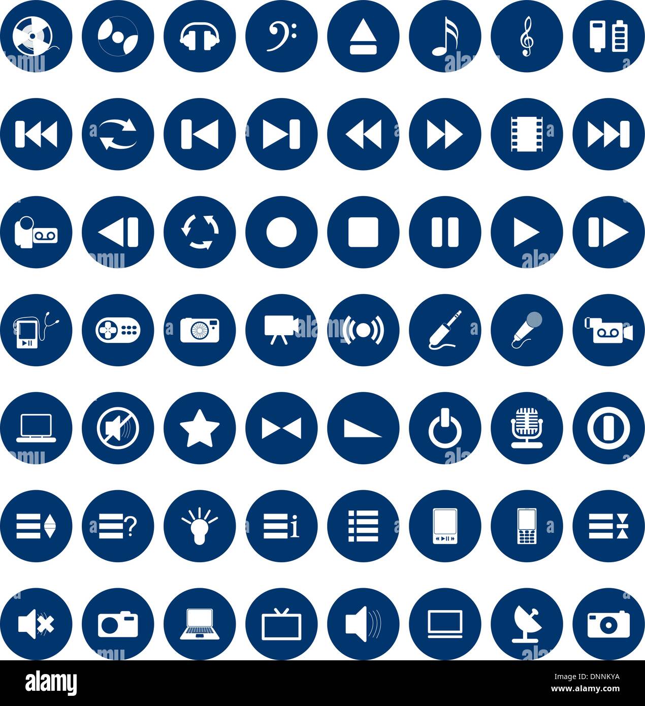 Vector collection of different music themes icons Stock Vector