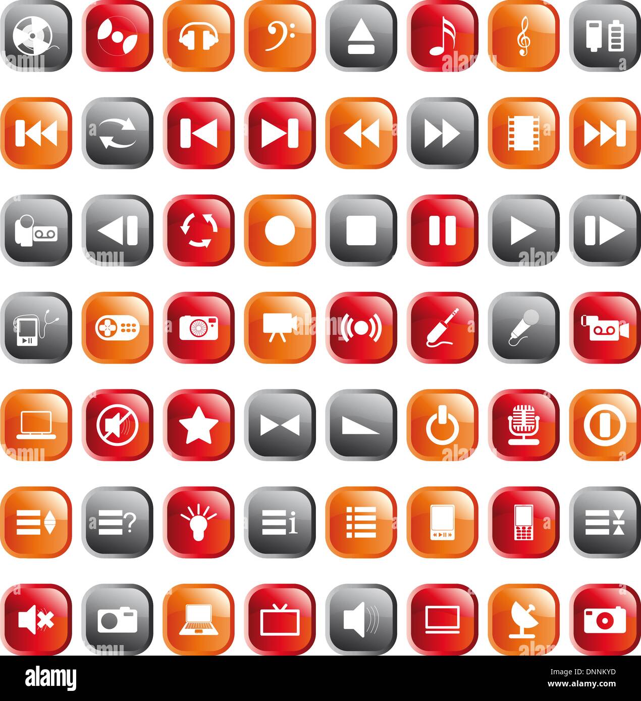 Vector collection of different music themes icons Stock Vector