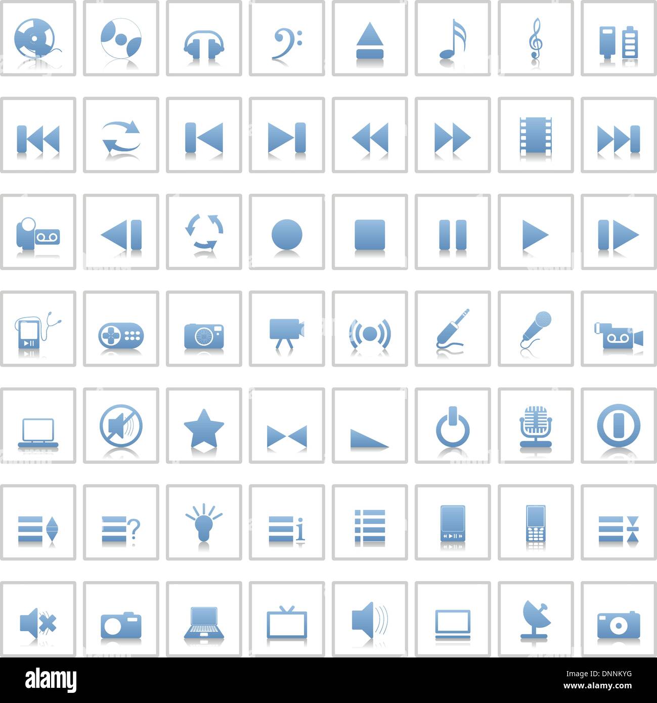 Vector collection of different music themes icons Stock Vector