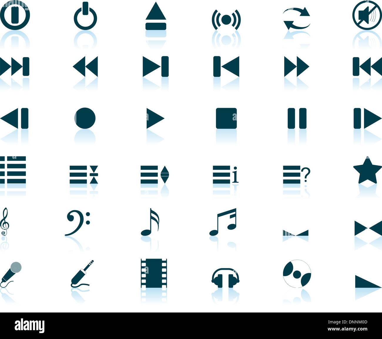 Vector collection of different music themes icons Stock Vector