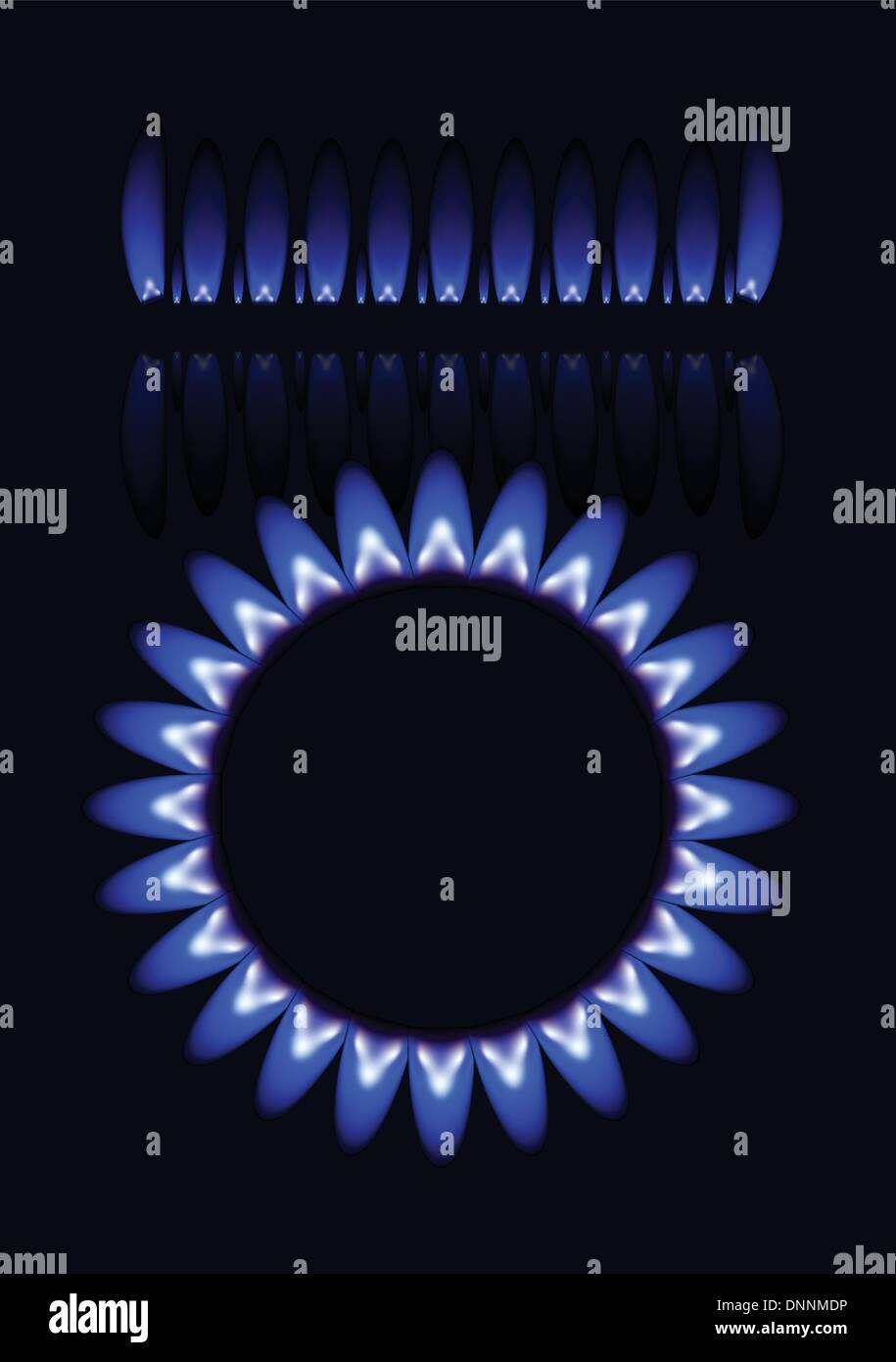 Natural gas flame isolated on black background Stock Vector Image & Art