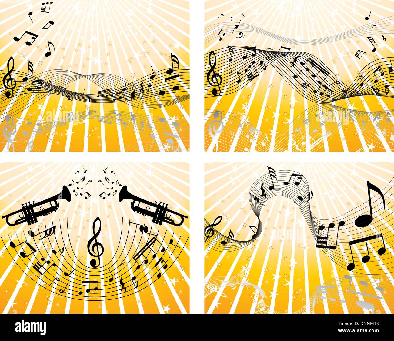 Set of four vector musical notes staff Stock Vector Image &amp; Art - Alamy