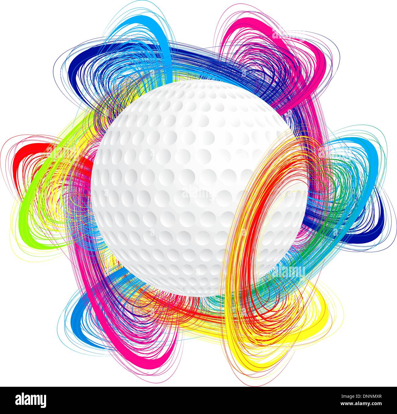 Golf ball as the concept of an international tournament Stock Vector
