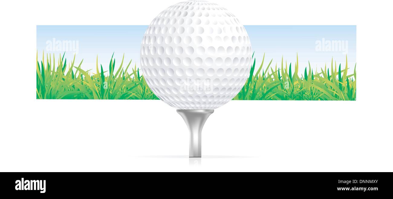 Golf ball on grass vector background Stock Vector Image & Art Alamy