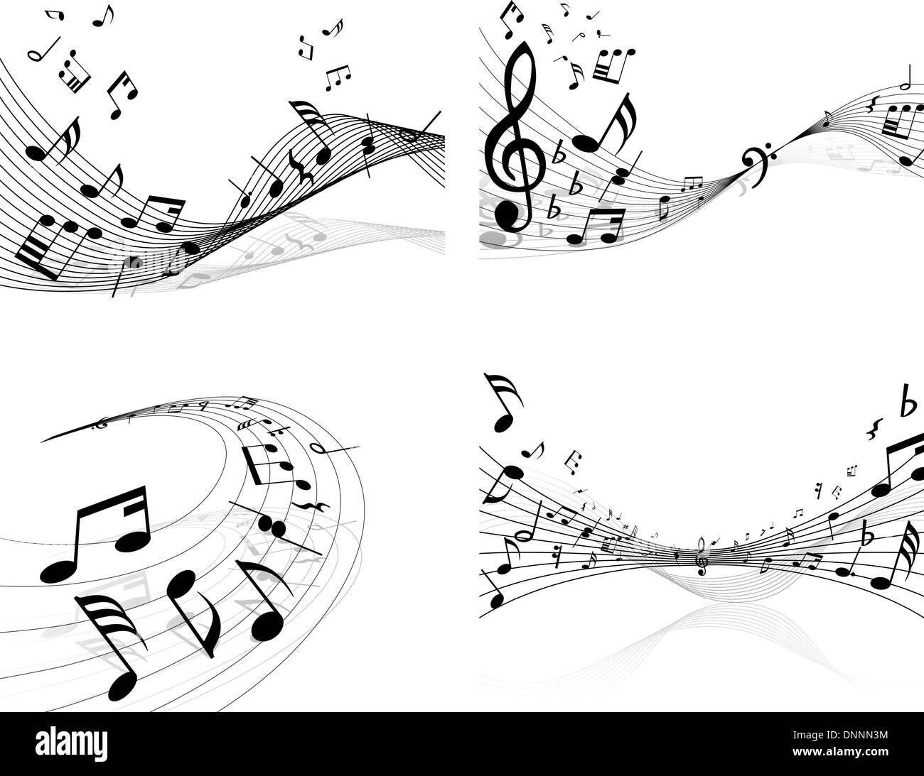 Set of vector musical notes background for design use Stock Vector ...