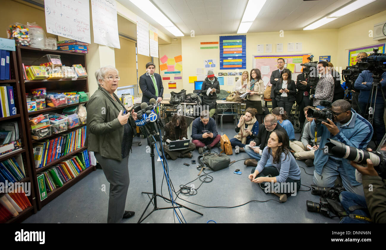 nyc-dept-of-education-chancellor-carmen-fari-a-visits-ms-223-stock