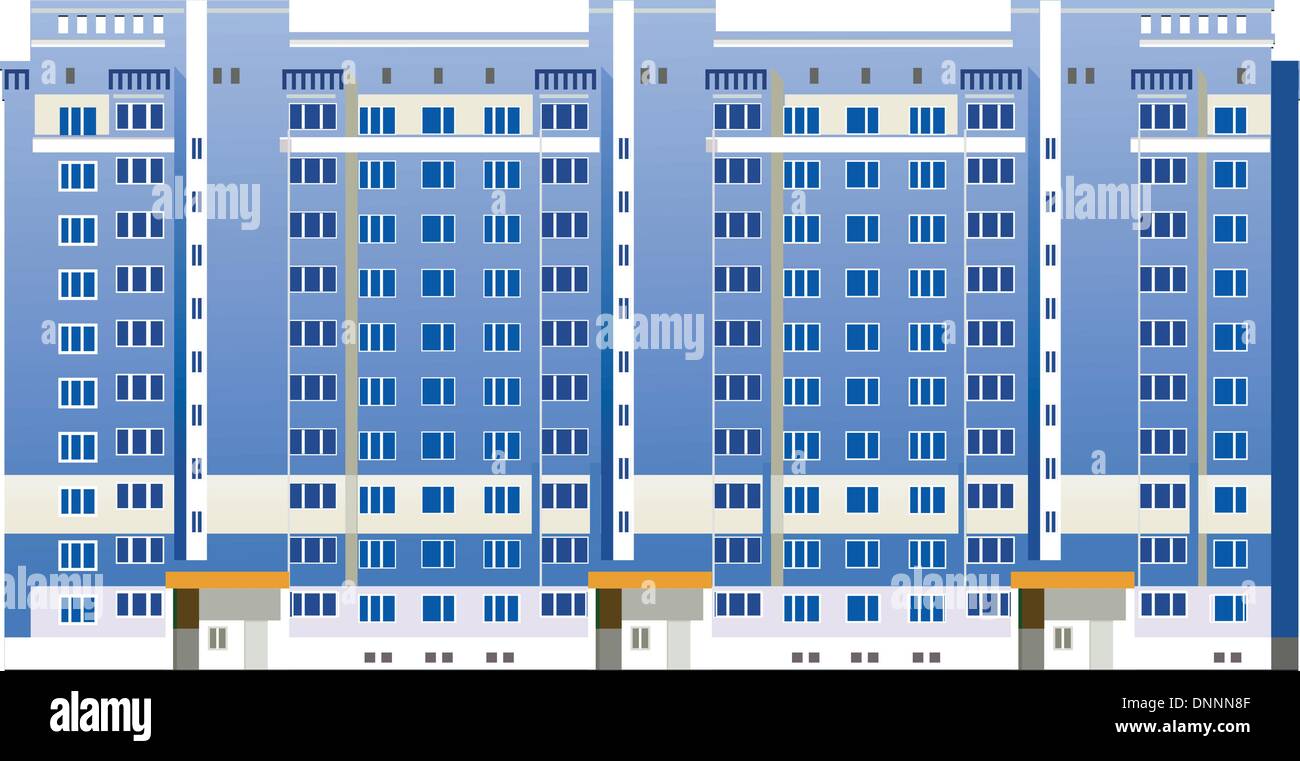 Apartment house multi storey building home skyscraper Stock Vector ...