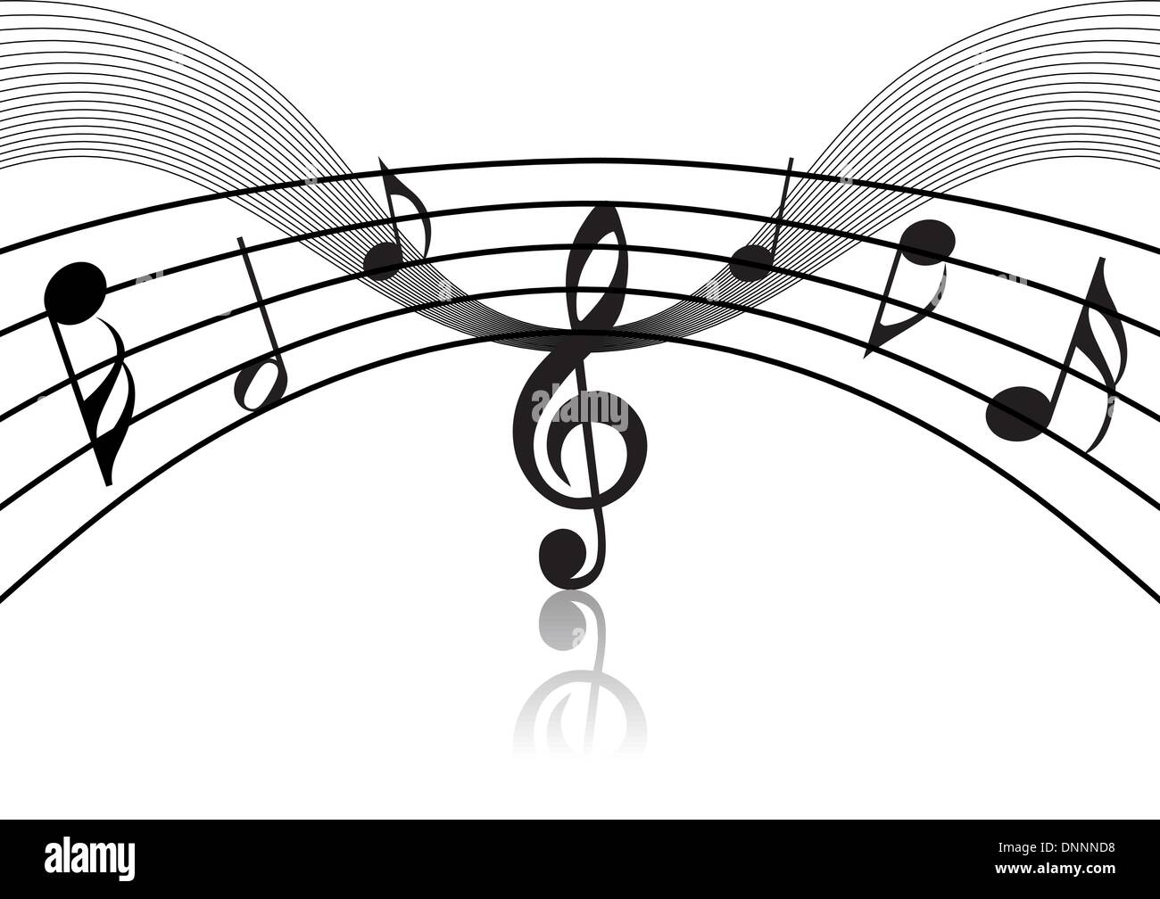 Musical notes staff theme for use in web design Stock Vector