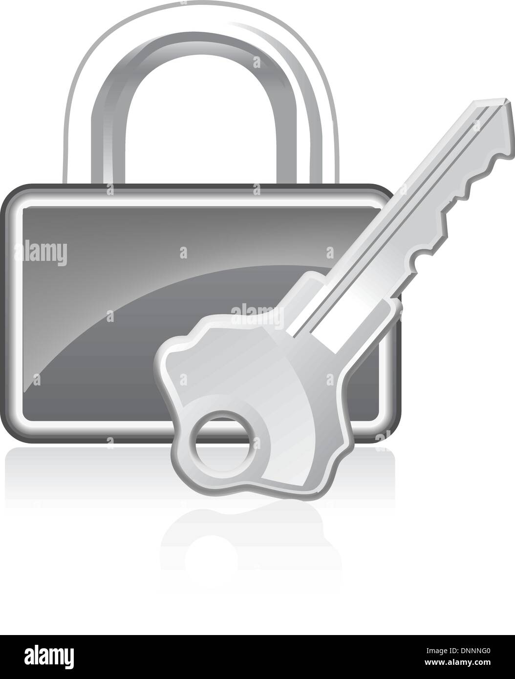 Vector padlock and key isolated on white background Stock Vector Image ...