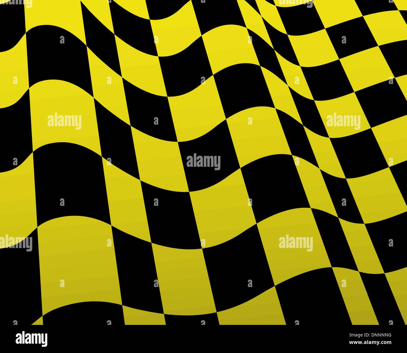 Yellow and black checked racing flag. Vector illustration Stock Vector