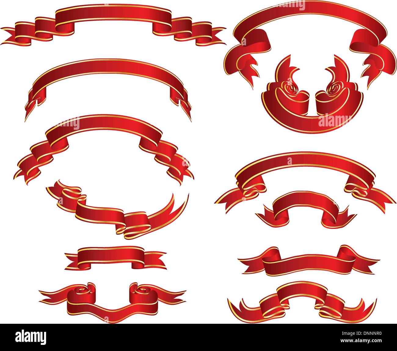 Set of different vector ribbons on white background Stock Vector Image ...