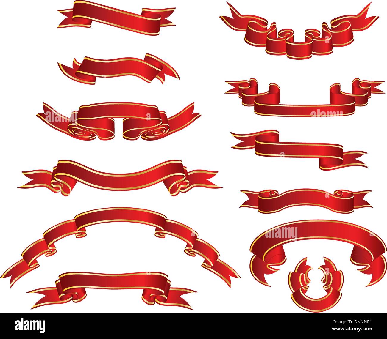 Set of different vector ribbons on white background Stock Vector Image ...