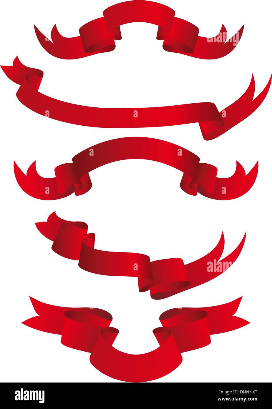 Set of different vector ribbons on white background Stock Vector Image ...