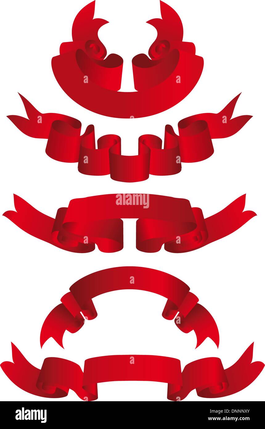 Set of different vector ribbons on white background Stock Vector Image ...