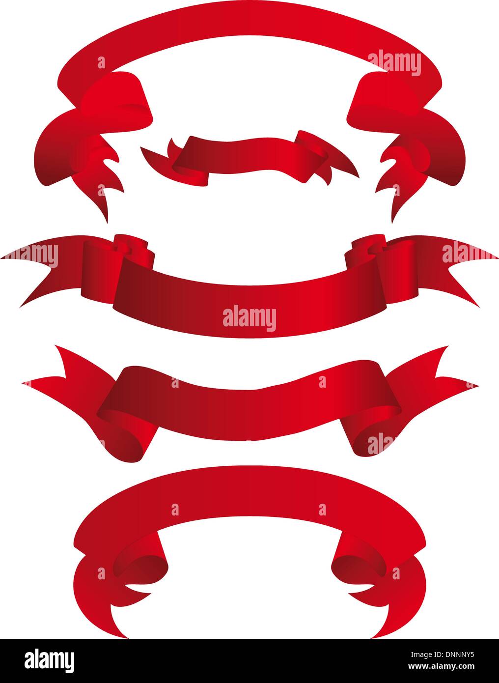 Set of different vector ribbons on white background Stock Vector Image ...