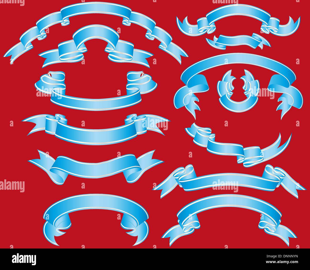 Background Design Vector Ribbon Set of different vector ribbons on red background Stock Vector Image ...