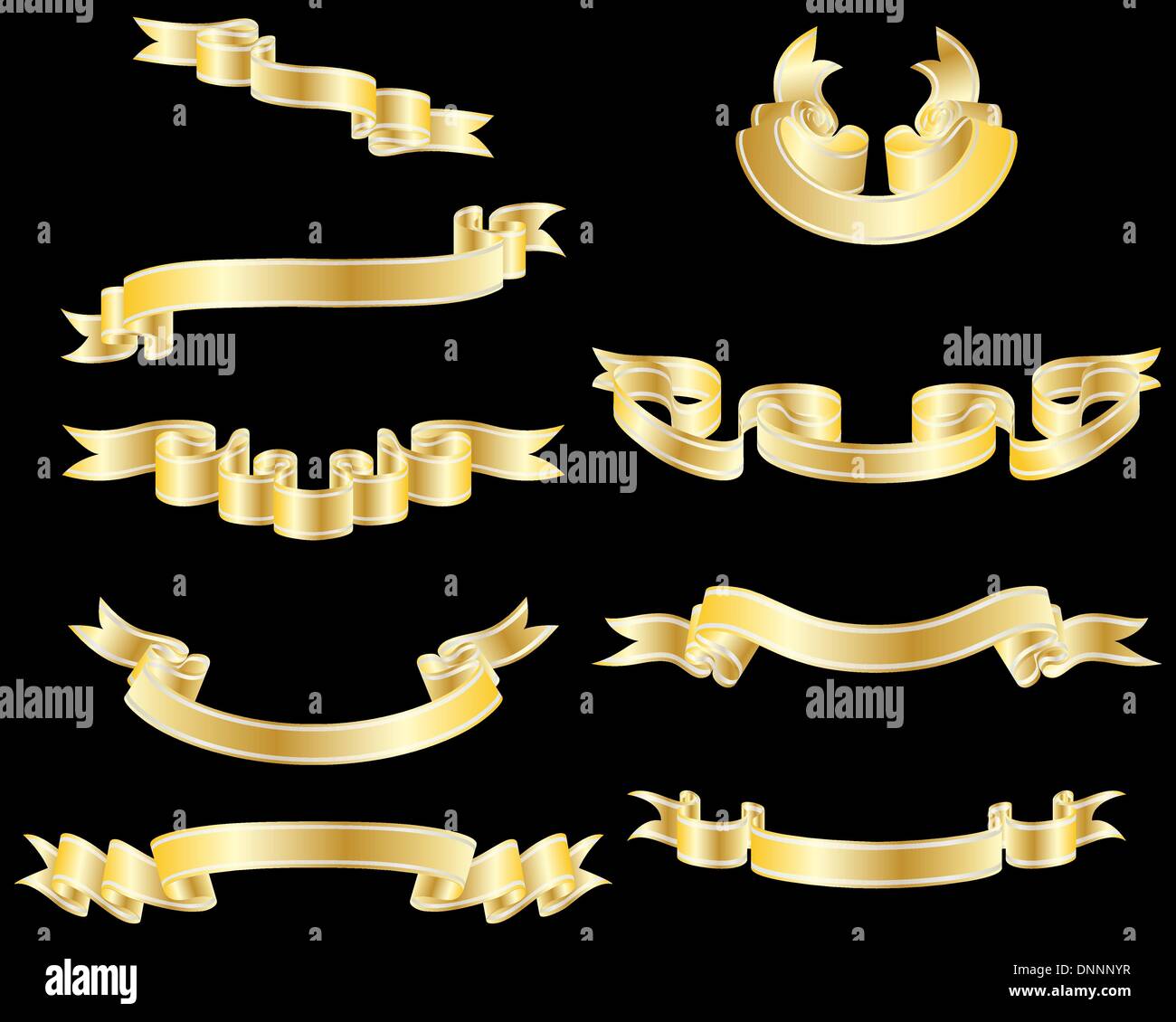 Set of different vector ribbons on white background Stock Vector Image ...