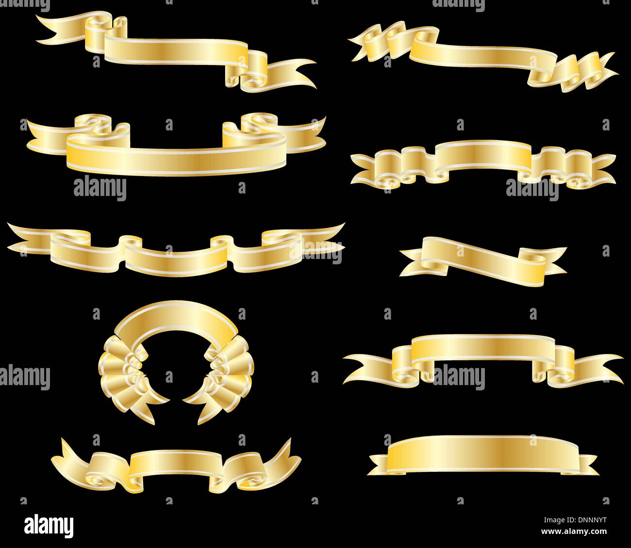 Set of different vector ribbons on white background Stock Vector Image ...