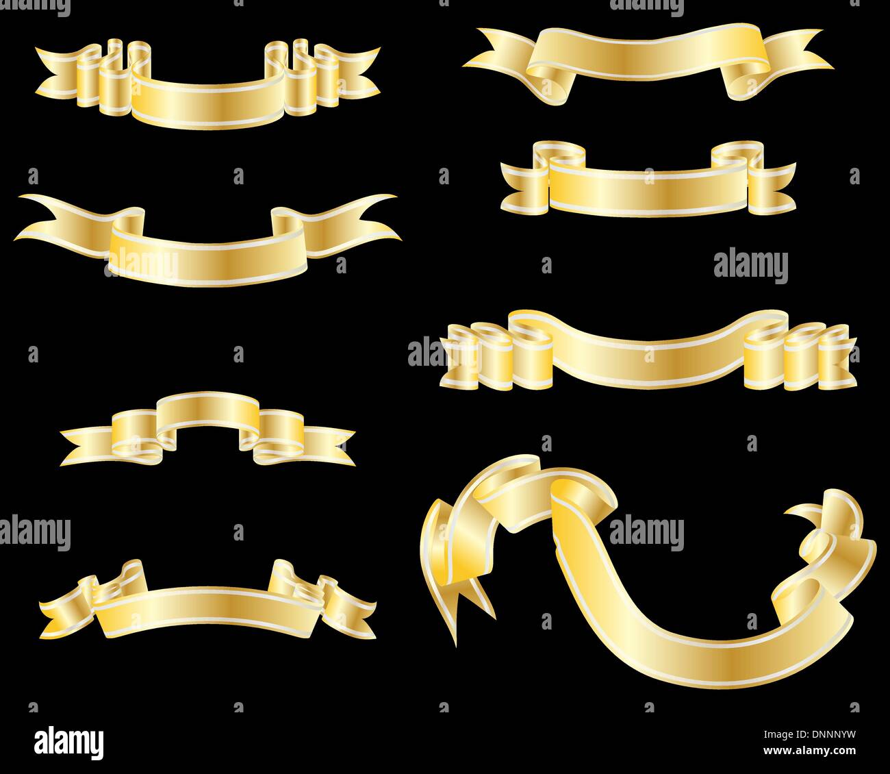 Set of different vector ribbons on white background Stock Vector Image ...