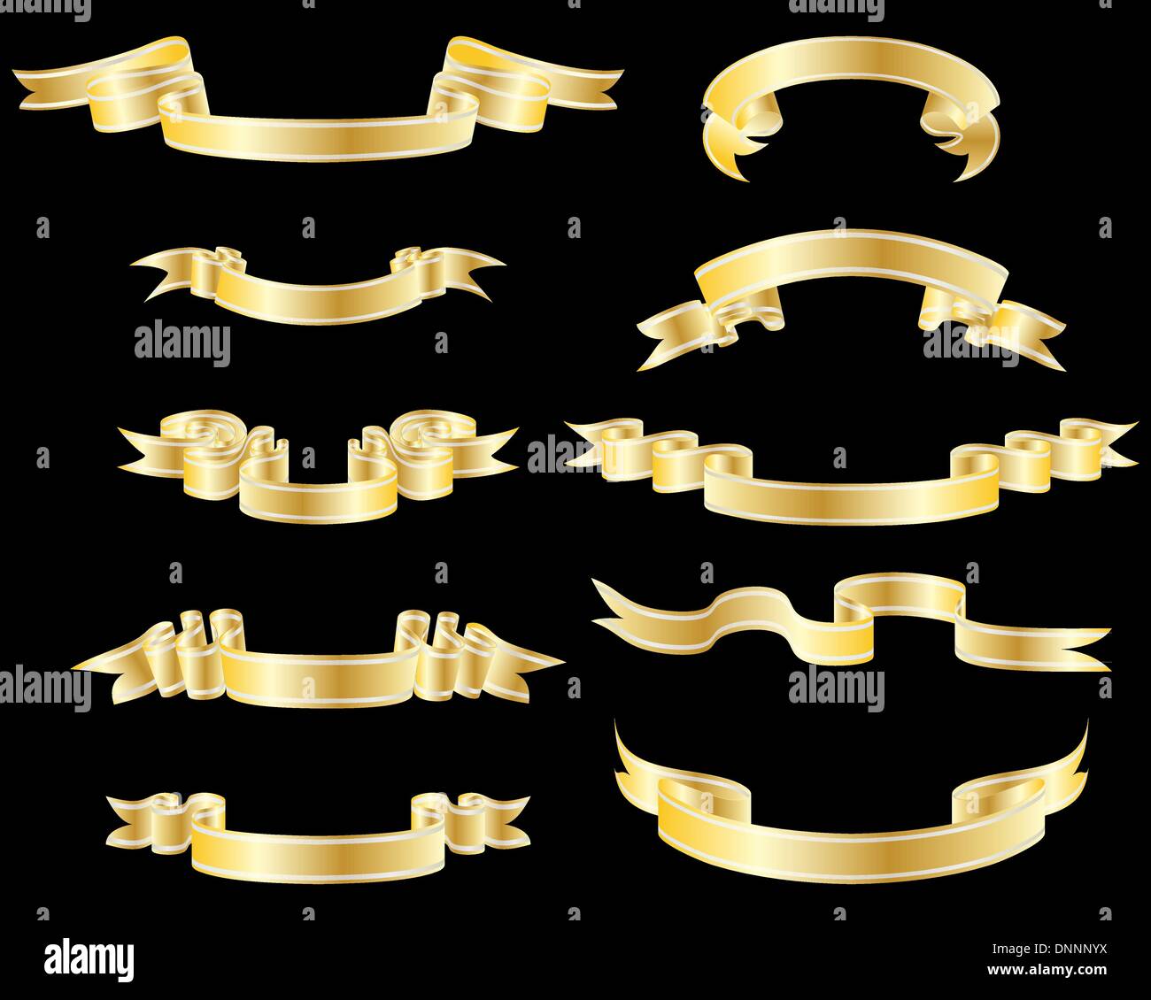 Set of different vector ribbons on white background Stock Vector Image ...