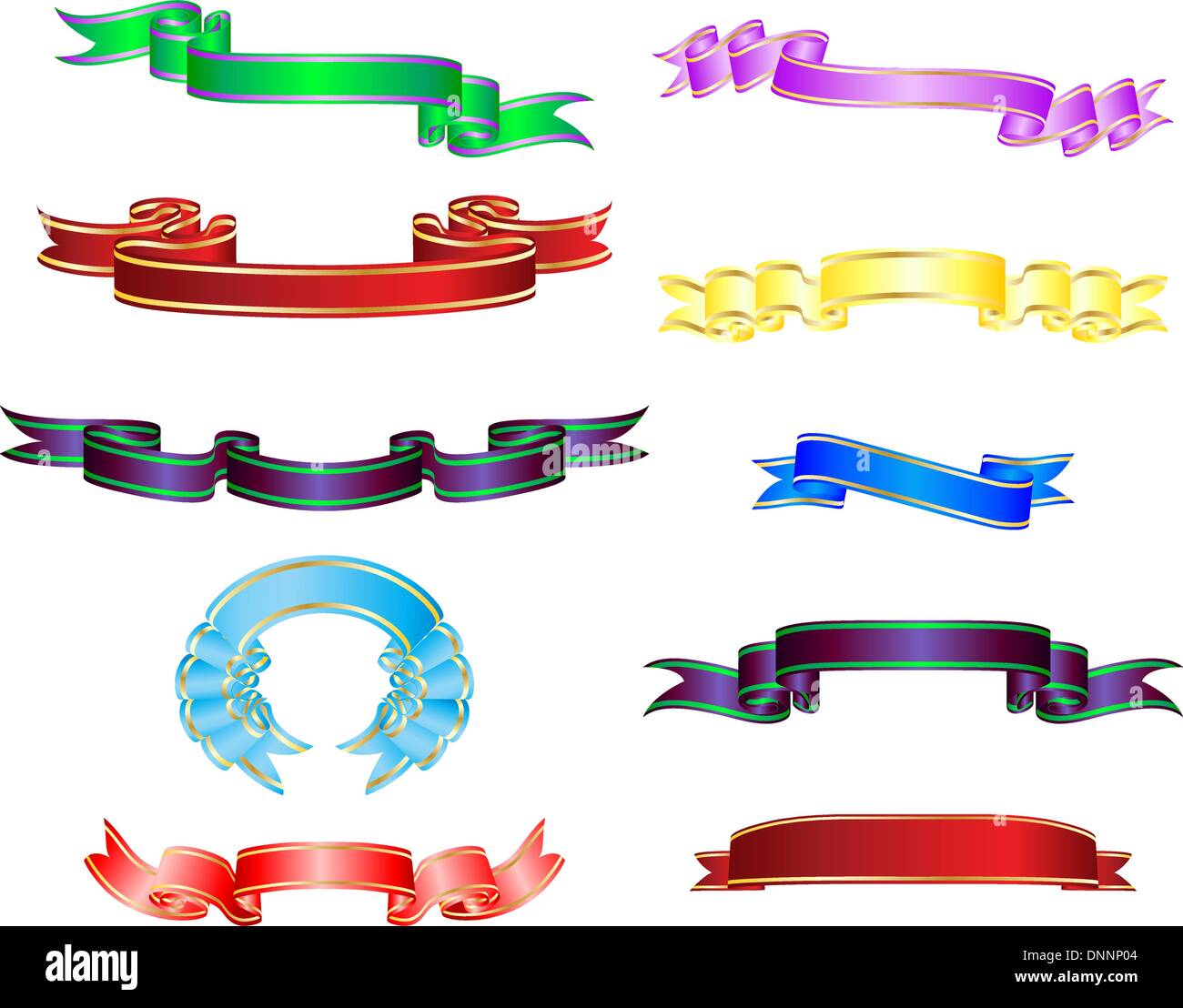 Set of different vector ribbons on white background Stock Vector Image ...