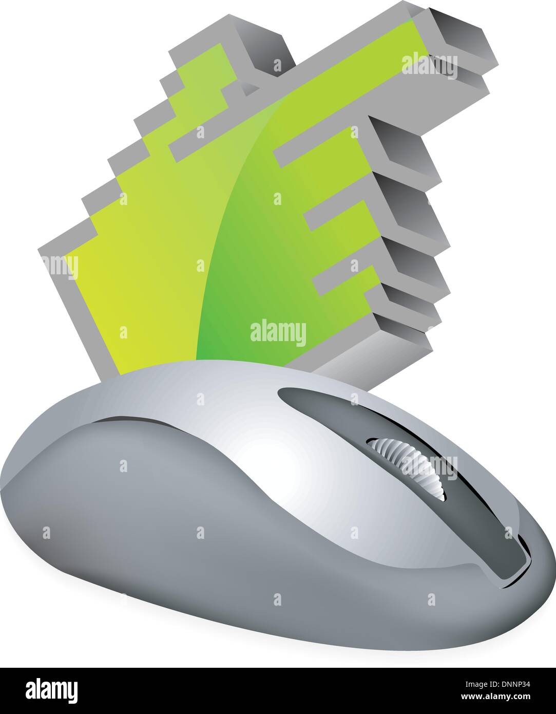 Computer Mouse with cursor on white background Stock Vector Image & Art