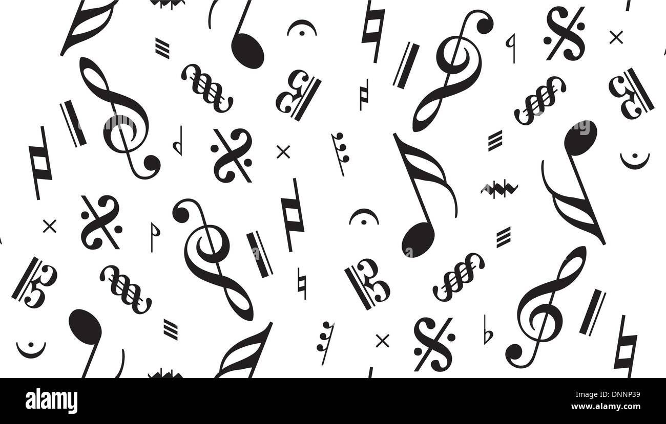 Vector music note seamless. In panel swatches we find this sample Stock
