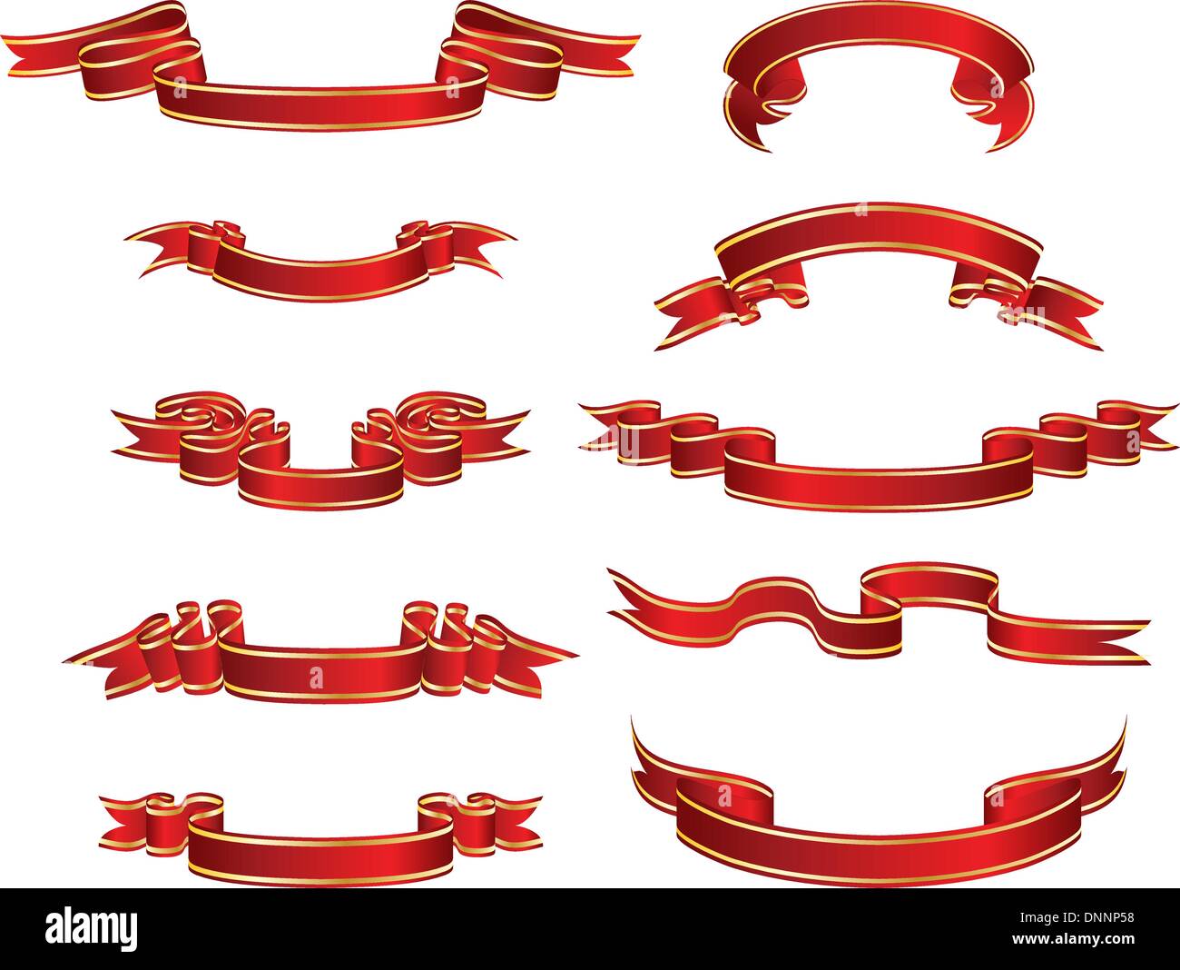 Set of different vector ribbons on white background Stock Vector Image ...