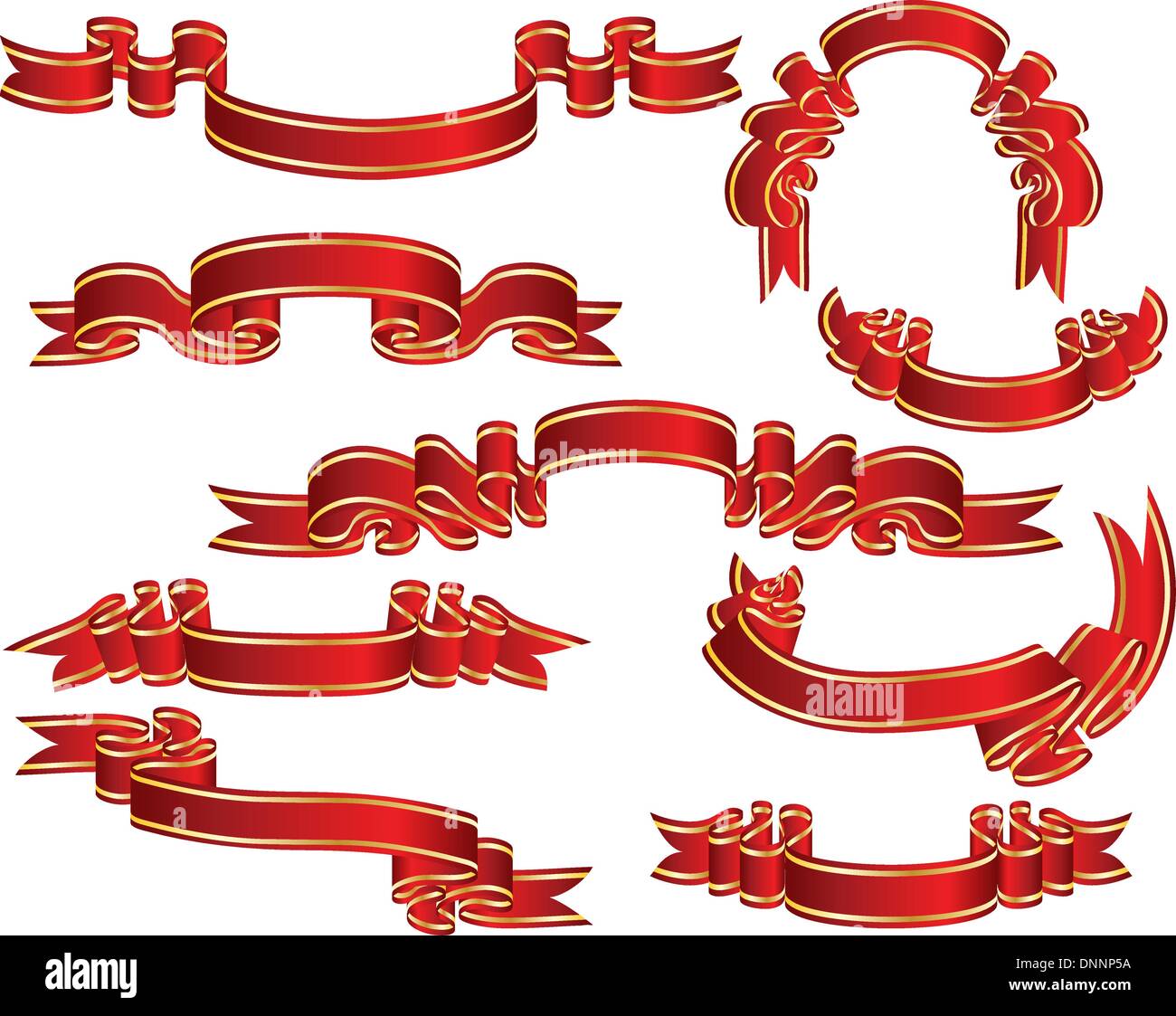 Set of different vector ribbons on white background Stock Vector Image ...