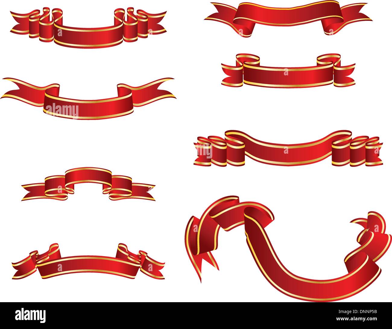Set of different vector ribbons on white background Stock Vector Image ...