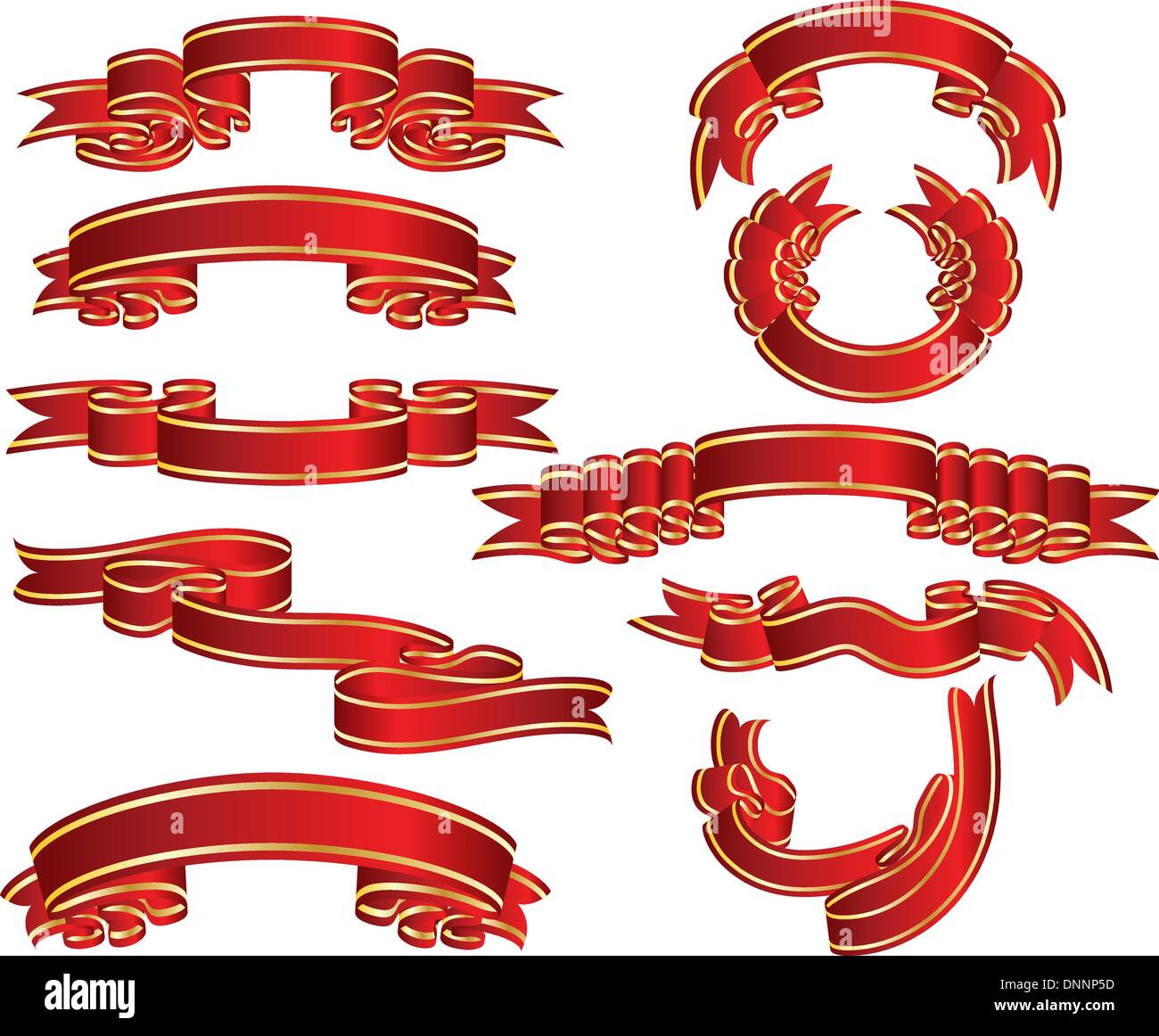 Set of different vector ribbons on white background Stock Vector Image ...
