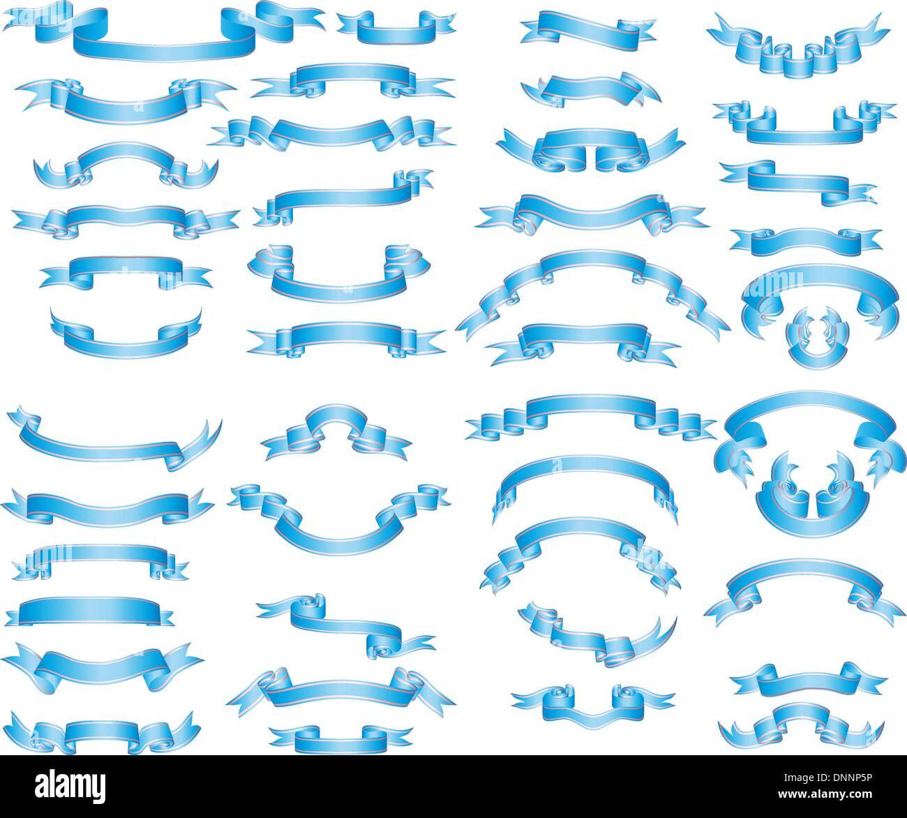 Set of different blue vector ribbons for design use Stock Vector Image ...