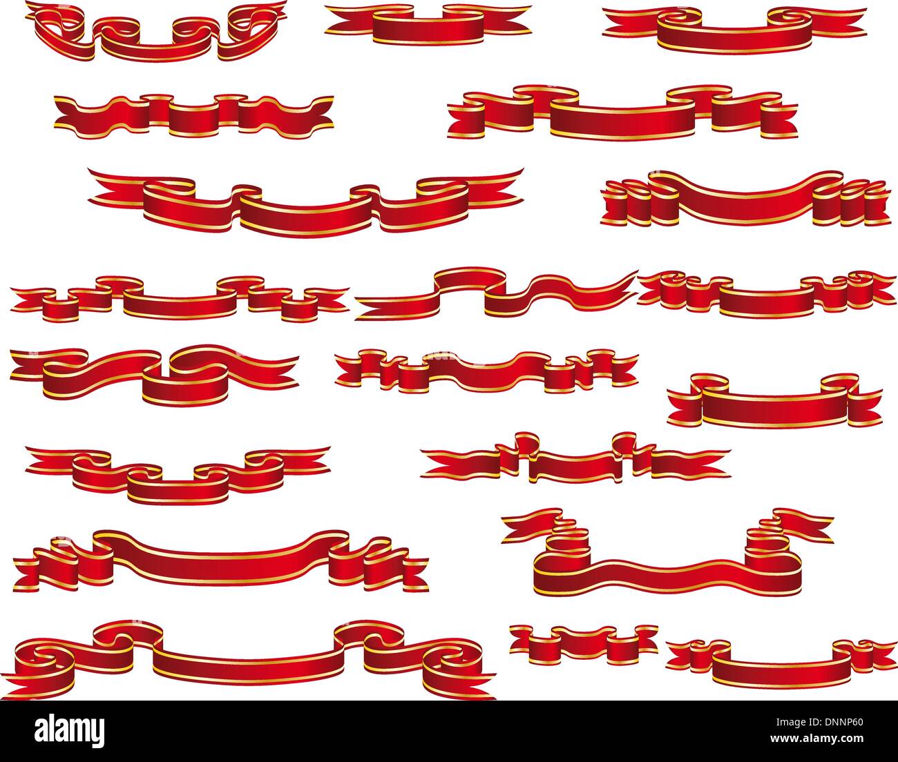 Set of different vector ribbons on white background Stock Vector Image ...
