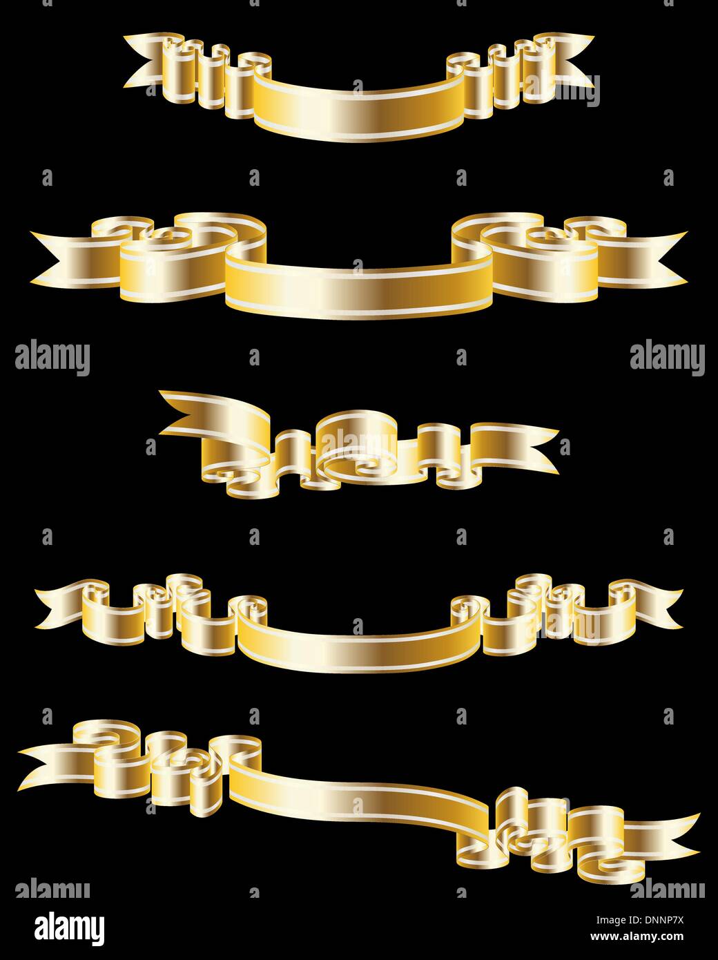 Set of different golden vector ribbons for design use Stock Vector ...
