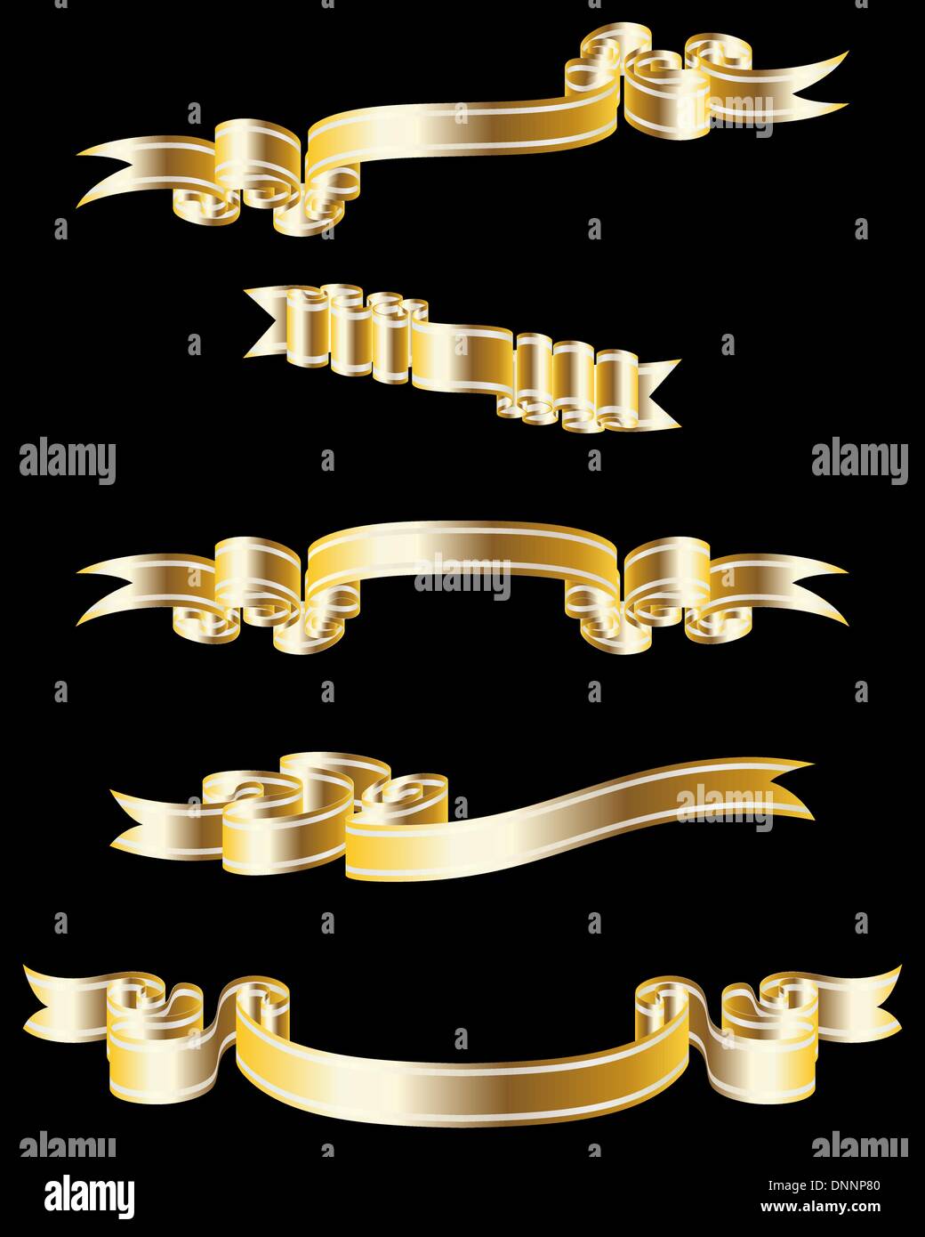 Set of different golden vector ribbons for design use Stock Vector ...