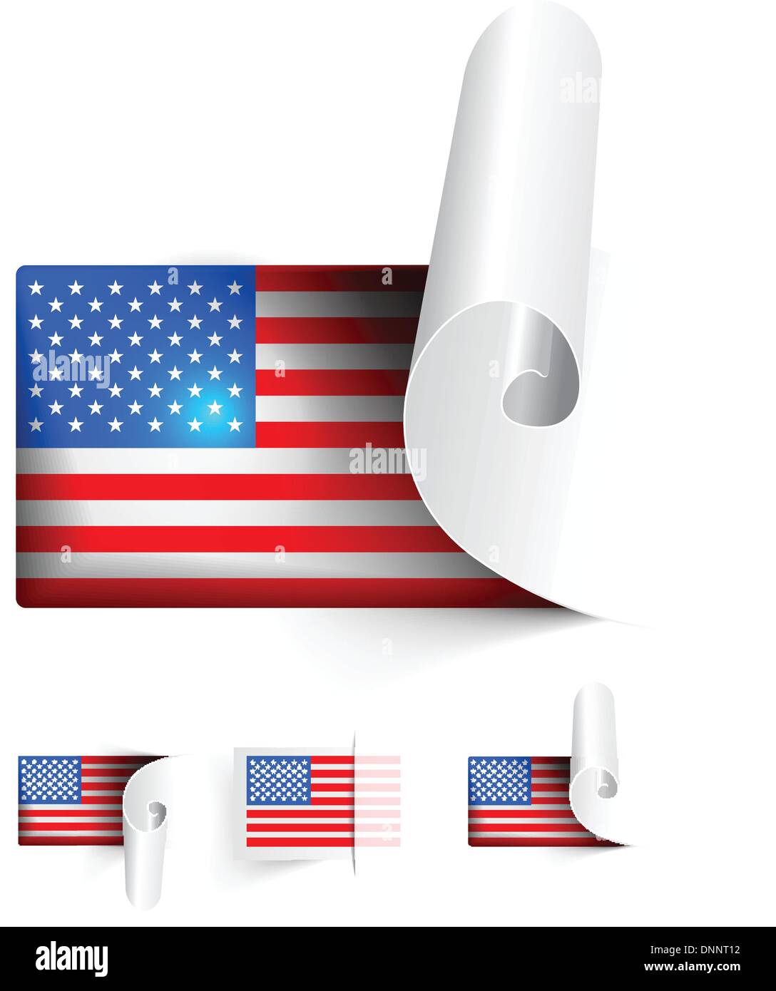 American flag. Vector illustration on white background Stock Vector
