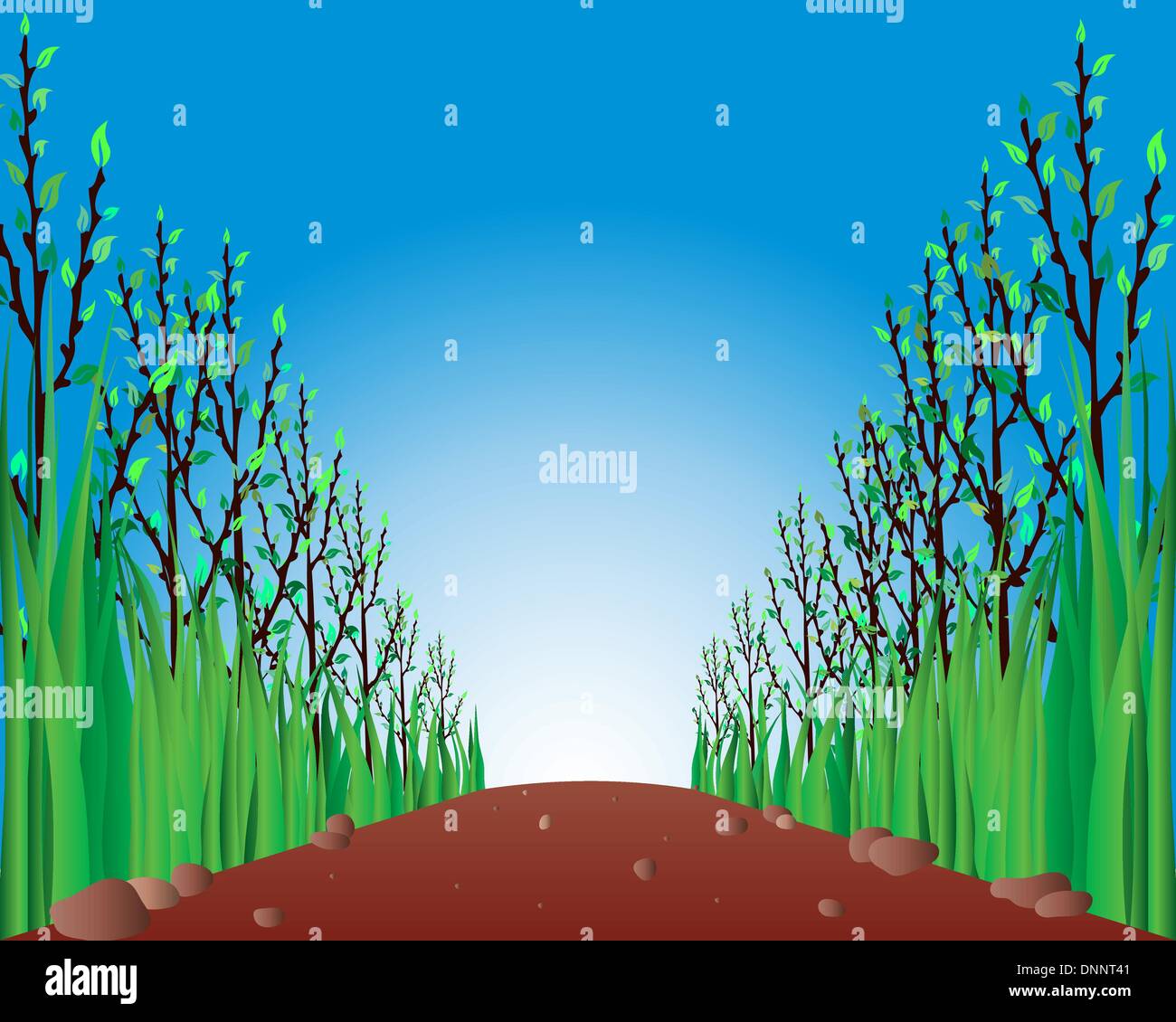 Spring background. Nature landscape after sleep. Stock Vector