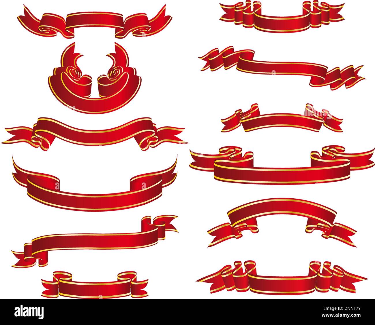 Set of different vector ribbons on white background Stock Vector Image ...