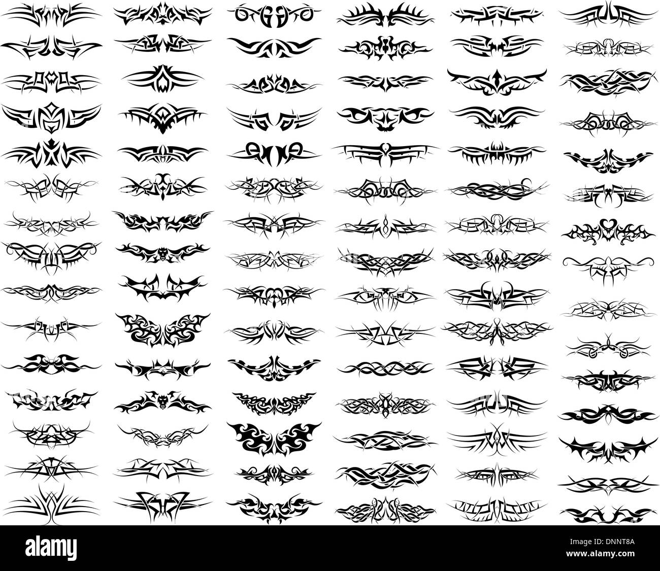 Tribal tattoo set art on an isolated background Vector Image