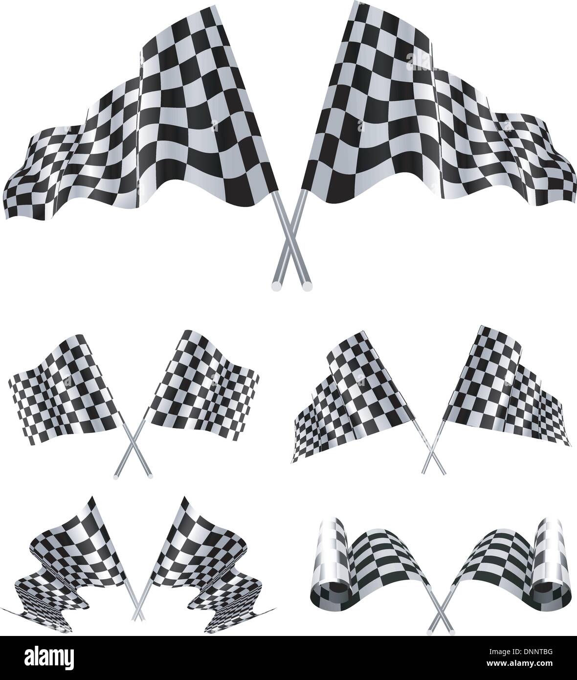 Checkered Flags set illustration on white background Stock Vector Image